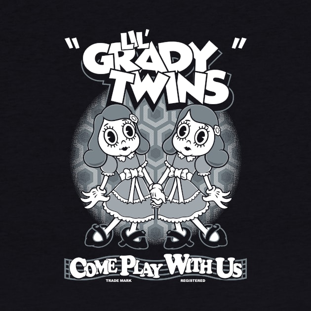 Lil Grady Twins - Creepy Cute - Spooky Goth Horror - Vintage Cartoon by Nemons